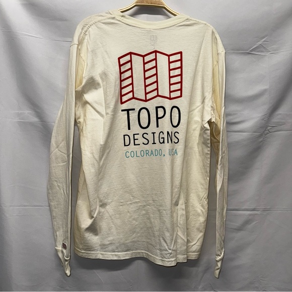 *NWT* Men’s Topo Designs Large Logo Tee LS - Size L - Natural - Picture 2 of 3